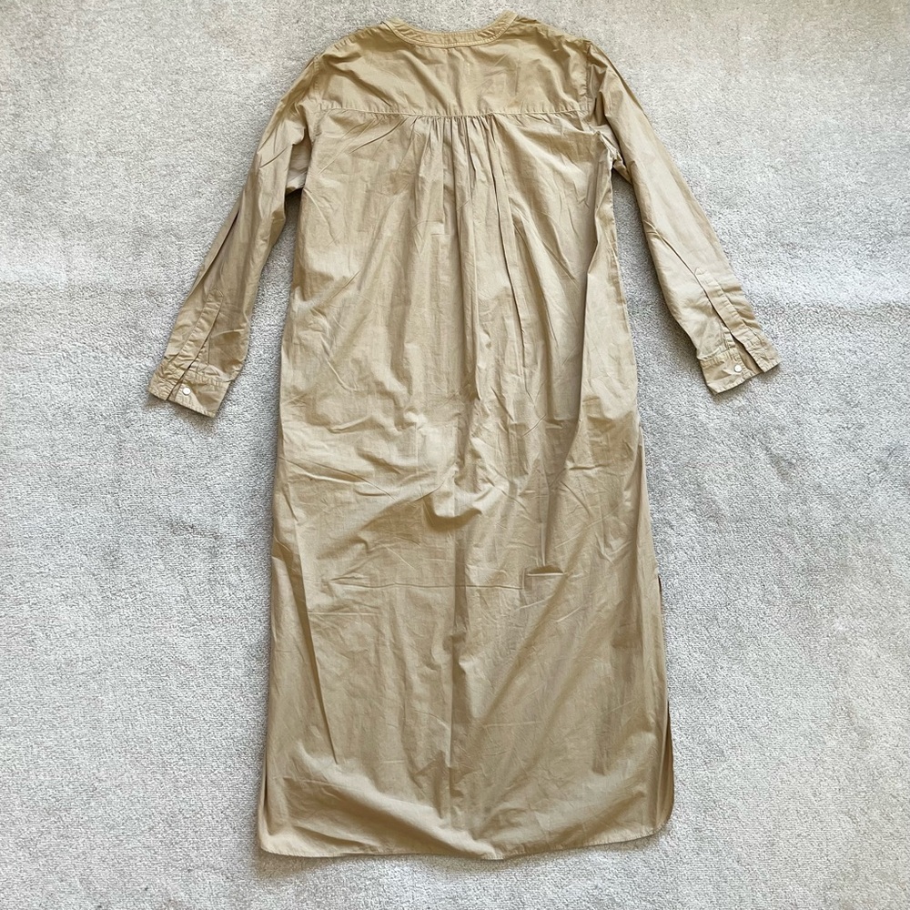 NILI LOTAN RAVEN Dress Size Small Cotton Poplin Midi Sand Beige LAGENLOOK - Picture 4 of 13